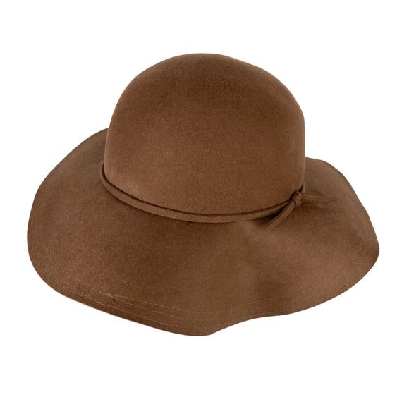 C & C California Wide Brim Hat Brown 100% Wool One Size - Picture 2 of 5